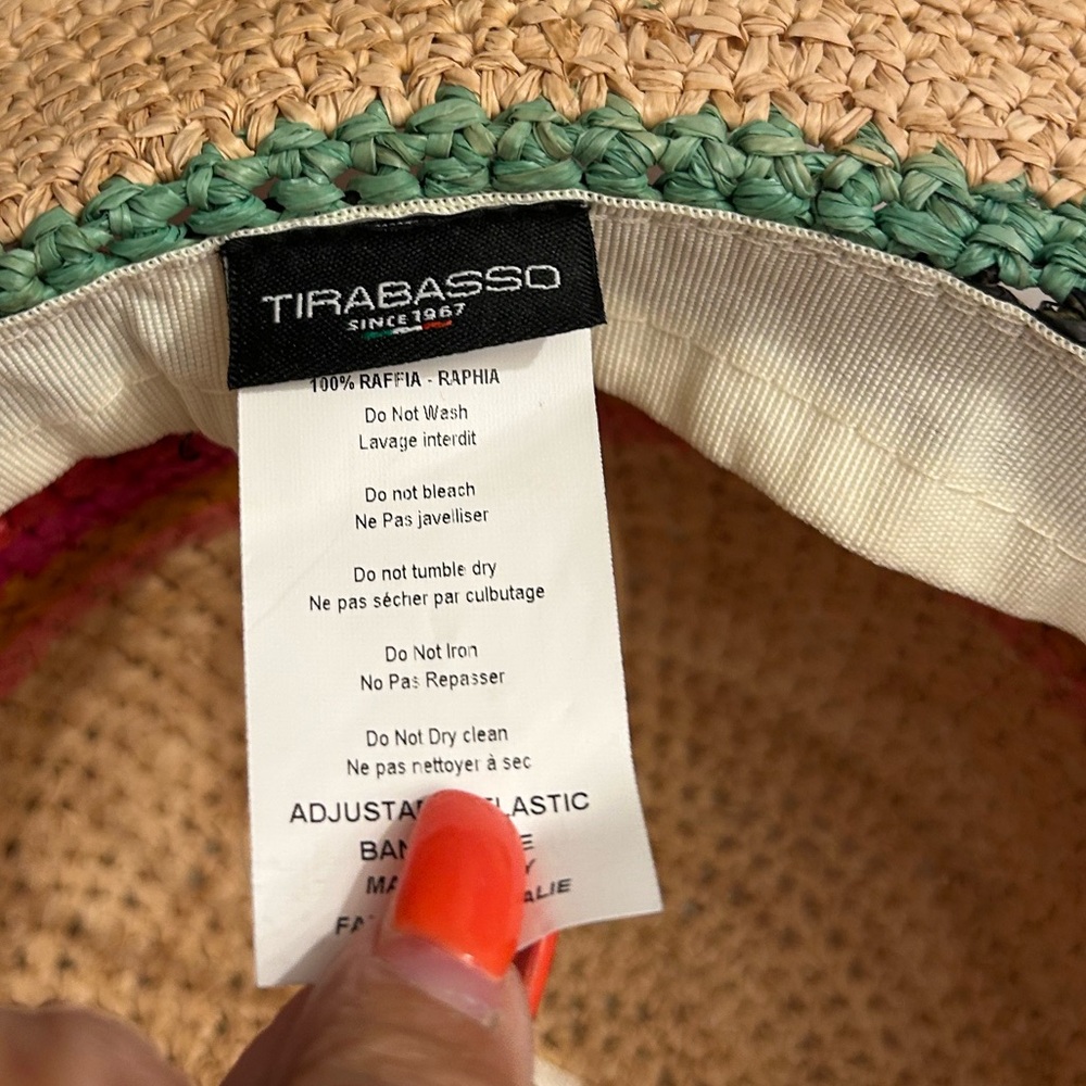 Tirabasso Raffia Rainbow Swirl Hat 🆕 - Picture 5 of 7